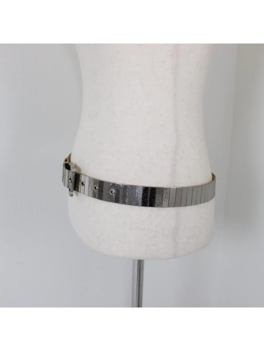 Vintage Gold Tone Metal Segmented pad Pat Pend Metallic Belt